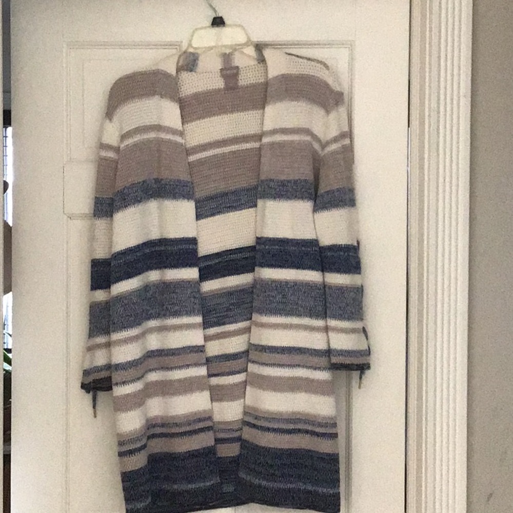 Multi color knit sweater jacket